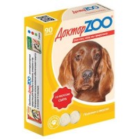 0254 ДОКТОР ЗОО витамины д/собак со вкусом Сыра 90таб.*6