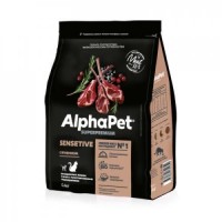 ALPHAPET SUPERPREMIUM 400 гр сухой корм для взрослых кошек и котов с чувствительным пищеварением с ягненком