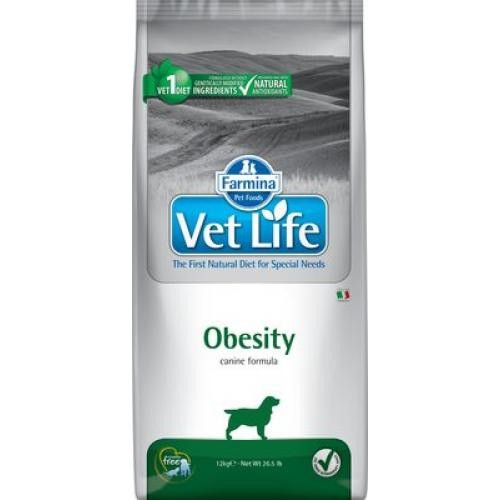 FARMINA Vet Life OBESITY диета для собак при ожирении, подходит для питания стерилизованных животных 12кг