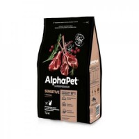 ALPHAPET SUPERPREMIUM 1,5 кг сухой корм для взрослых кошек и котов с чувствительным пищеварением с ягненком