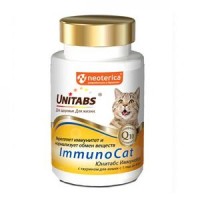 U303 UNITABS ImmunoCat с Q10 Витамины д/кошек с Таурином 120таб.*12